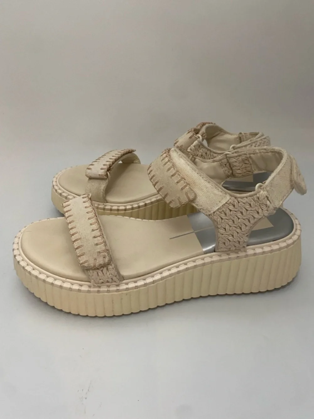 Dolce Vita Cream Platform Sandals – Chunky Espadrille Sole, Adjustable Straps - Picture 8 of 11